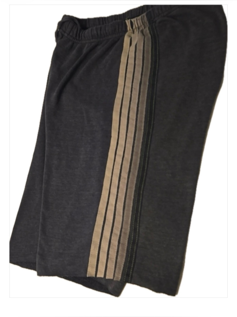 Aviator Nation Women’s Cut Off Sweat Shorts Size L Gray Stripe Raw Hem